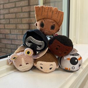 Disney Bundle of Star Wars and Marvel Tsum Tsum’s Rey, Groot, BB-8 Jar Jar Binks